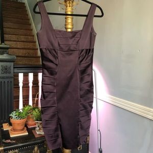 Purple Pleated Bodycon Dress